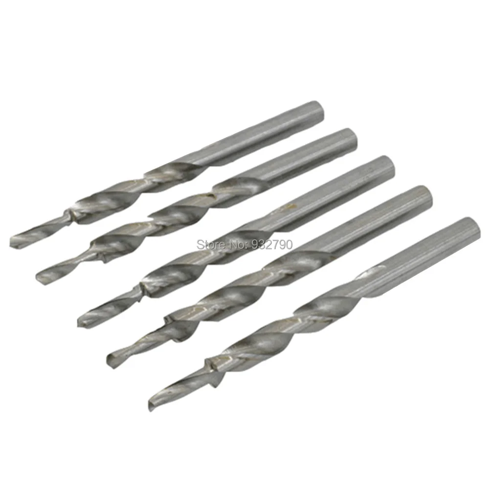 

Pack of 5 HSS Step Cone Drill Hole Twist Cutter Wood Pocket Hole Drilling 9mm Shank Twist Step Drill Bit Front Diameter 5mm