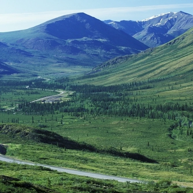 Демпстер шоссе намотки через Ogilvie Mtns Yukon Канада Лето плакат печать (34x22) | Дом и сад