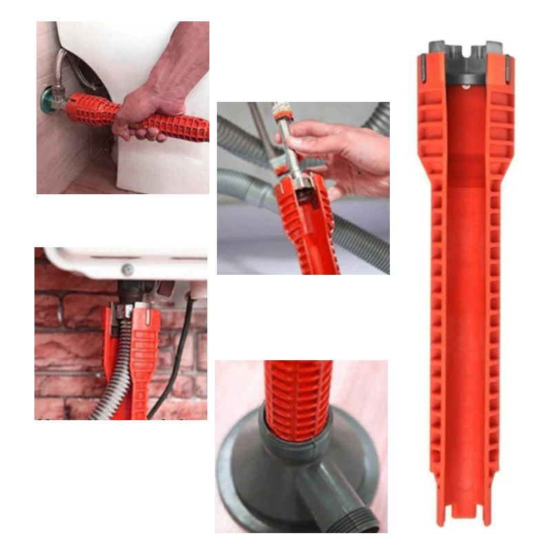 

1pc Multifunction Faucet Sink Installer Wrench Extra-long Wrench Anti-Slip Handle Spanner Installer Tools
