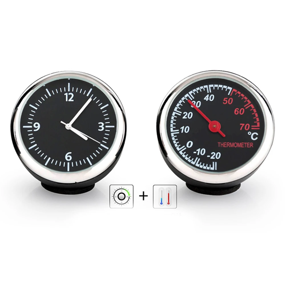 3 шт./компл. электронный Автомобильный термометр часы световой механические часы с термометром и гигрометром декоративные часы для Сталь Core Voiture авто аксессуары