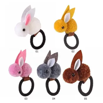 

Cute Rabbit Elastic Hair Bands Felt 3D Plush Children Girls Headband Decor Lovely Stuffed Rabbit Girls Headwear Birthday Gifts