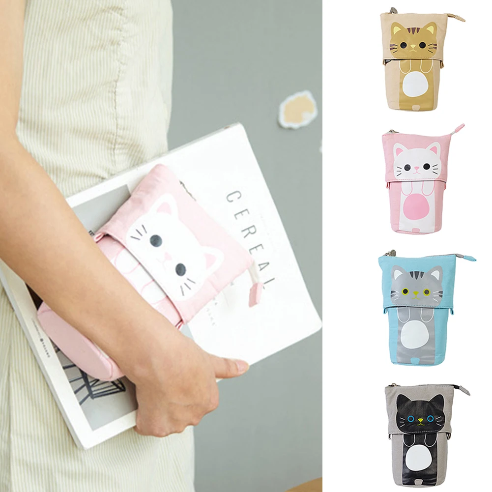 

Boys Girls Kawaii 22222 School Foldable Pencil Case Pencil Pouch Zipper Multifunction Portable Cute Canvas Novelty Pencil Holder