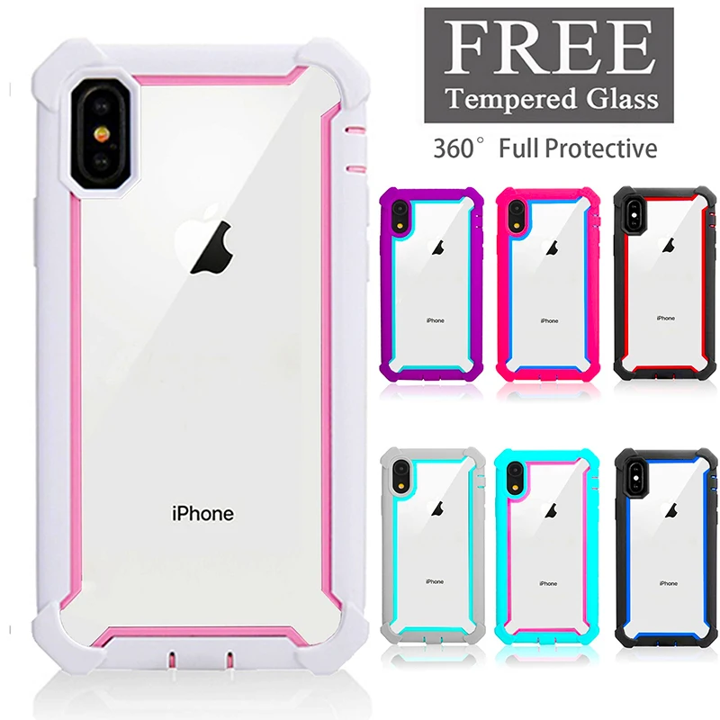 Прочный противоударный чехол для iPhone X XS Max XR 6 6S 7 8 Plus|Бамперы| |