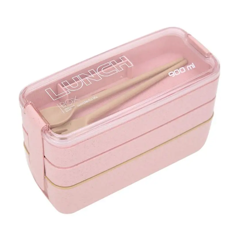 

Japanese Microwave Box Wheat Straw Child Lunch Box Leak-Proof Lunch Box For Kids School Food Container