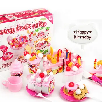 

Children DIY Pretend Play Fruit Cutting Birthday Cake Kitchen Food Toys Gift Children Play House Kitchen Toy Set