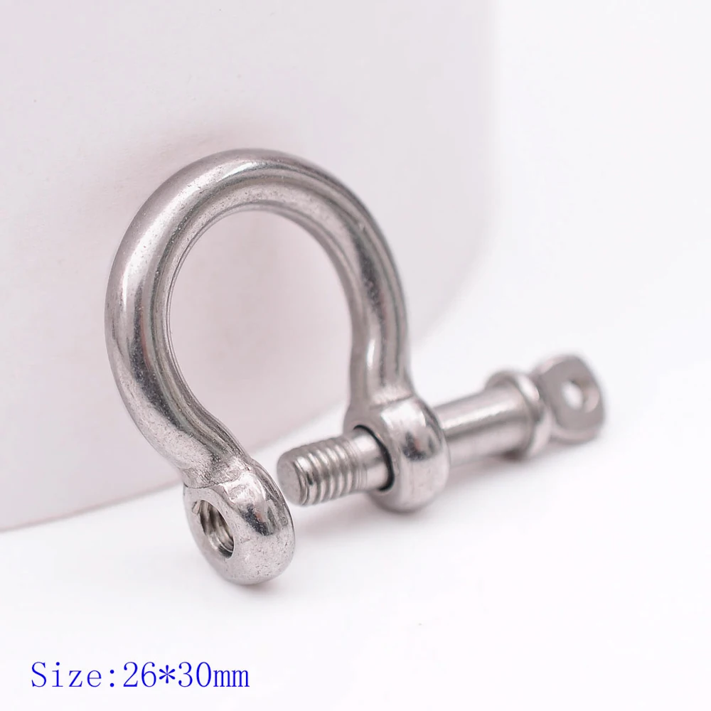 

5pc 20x30mm Solid 304 Stainless Steel Shackle Joint Connect Key Chain Hook For Paracord Bracelet