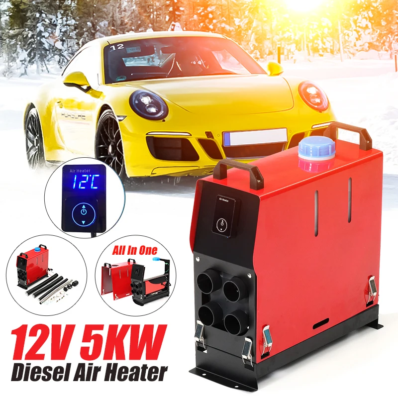 

Multifunction 12V 5000W Air Parking Heater All in One Host Machine with Touchs Switch Tank Pipe for Camping Home SUV Truck Boat