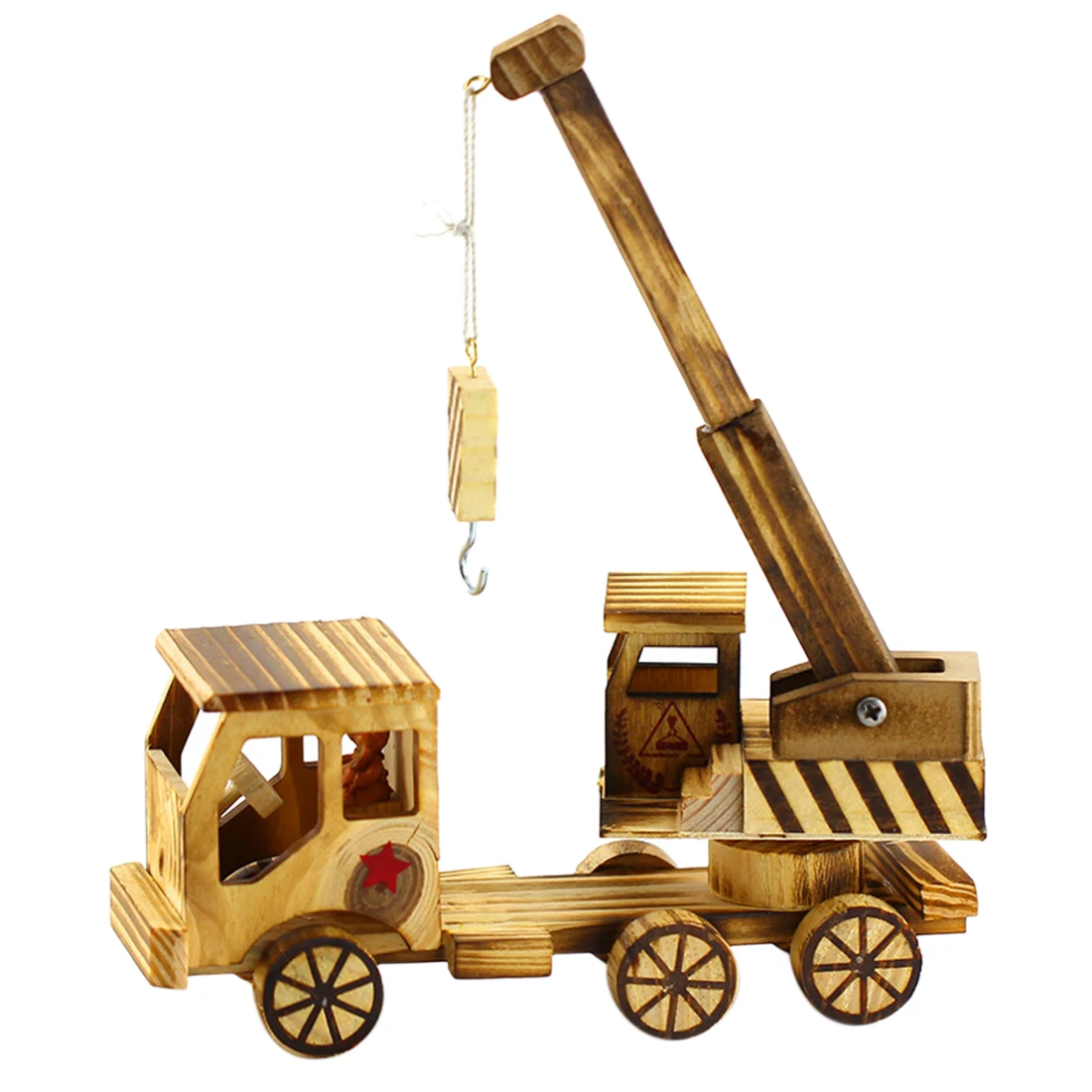

Wooden Crane Engineering Vehicle Model Children Artware Ornaments Decoration Toy For Home Office Kids Wooden Model Toys
