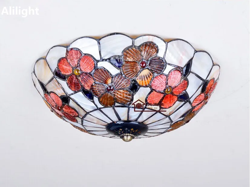 Потолочные светильники Tiffany Waratah в средиземноморском пасторальном стиле