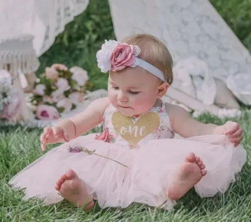 

First Birthday Floral Newborn Baby Girls Dress Princess Pageant Tutu Dresses USA