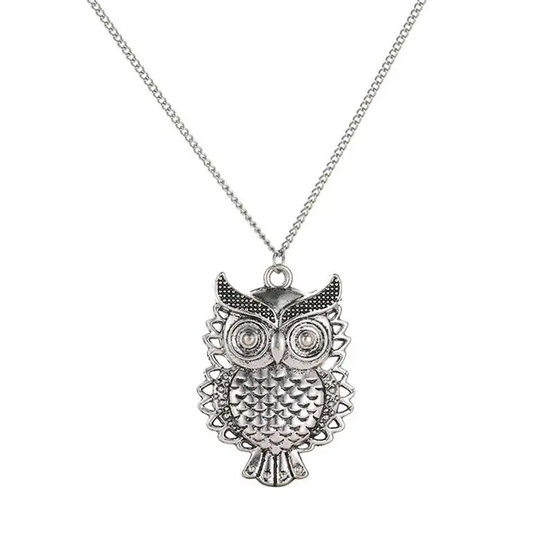 

Necklace Women Personality Fashion All-match Simple Long Openwork Retro Owl Long Sweater Pendant Necklace New European American