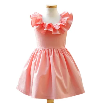 

Girls Dresses Sleeveless Ruffle Big Bow Birthday Princess Party Dress Summer Costume Pink Kids Clothing Sweet Children’s Wear