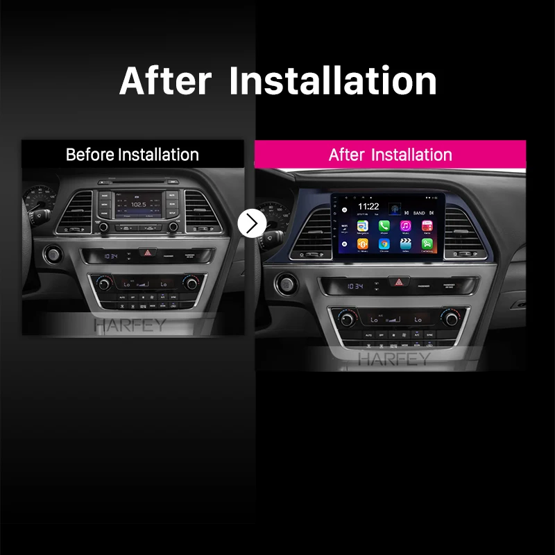 Harfey Android 8 1/9 0 1080P сенсорный экран автомобильное радио для 2015 2016 2017 Hyundai Sonata 2Din GPS