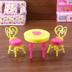 Красочные пластиковая детская кукла игрушки кукольный домик мебель Игрушки для Teatime инструменты