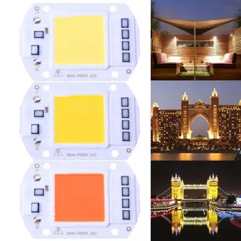 

50W LED Spotlight Floodlight Growth light LED Lamp Chip Integrated COB 220V Smart IC Driver Cold Warm White Lamp