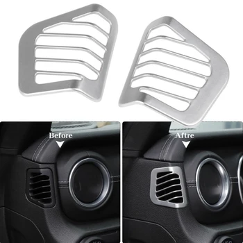 

1 Pair Silver Interior Dashboard Side Air Outlet Vent Cover Trim For Jeep Wrangler JL Decoration Strip Car Accessories