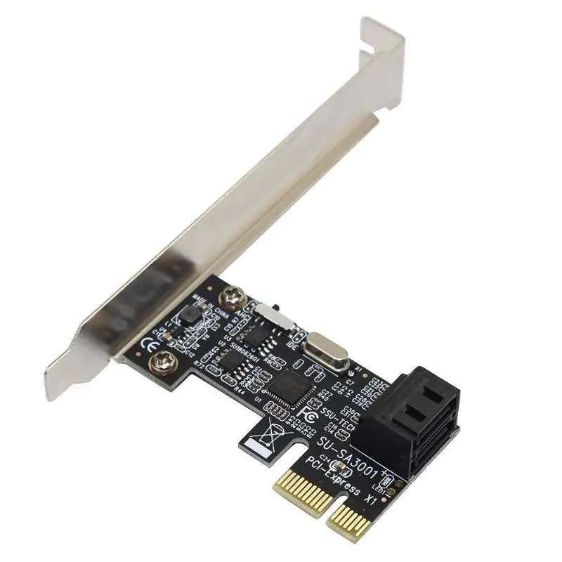 Tarjeta de expansión del controlador PCI-E a 2 puertos SATA 3,0 compatible con el sistema PE añadir en la tarjeta para SSD HDD IPFS la minería