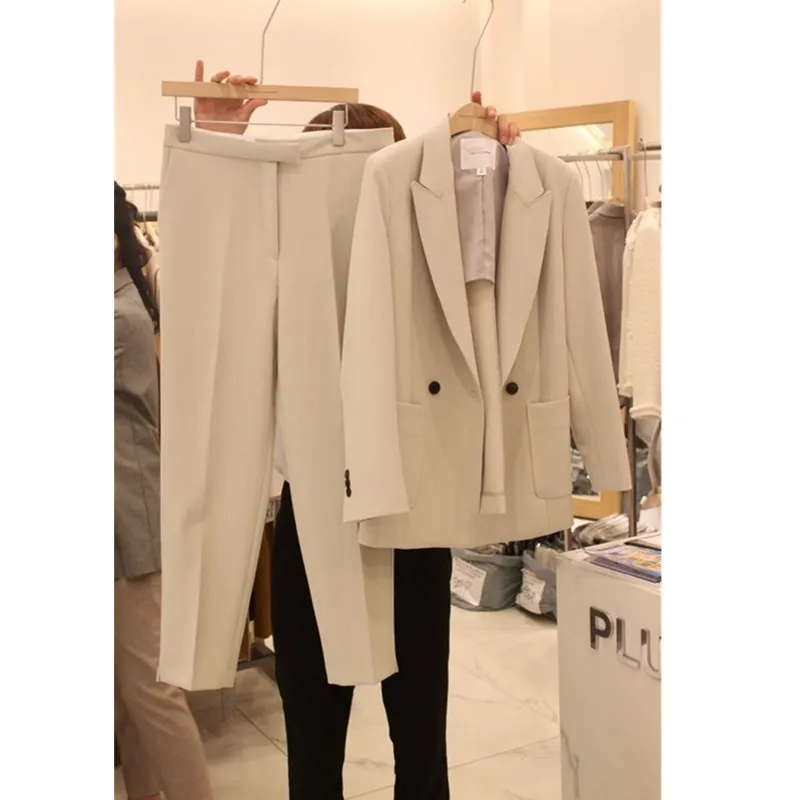 

Suit casual suit female 2019 spring and autumn new Korean version was thin and small suit temperament small fragrance two-piece