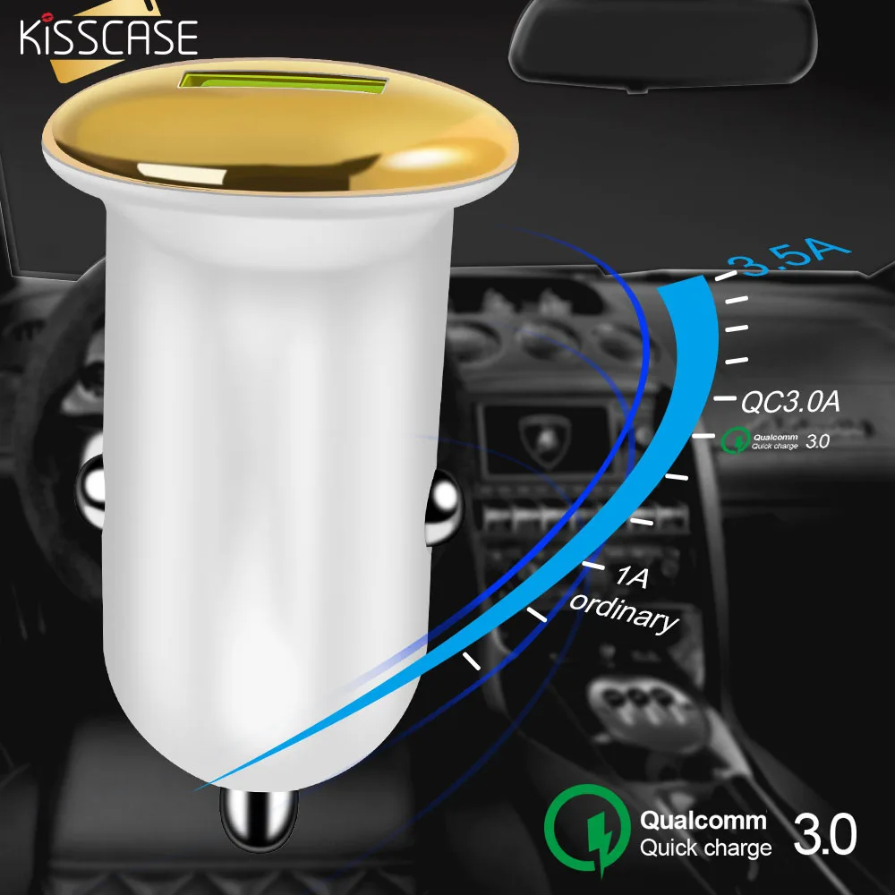 KISSCASE Fast Charge 3.0 USB Car Charger For Samsung S10 For Huawei P30 For Xiaomi MI 9 8 Lite F1 Redmi Note For Oneplus 6 6T 5T