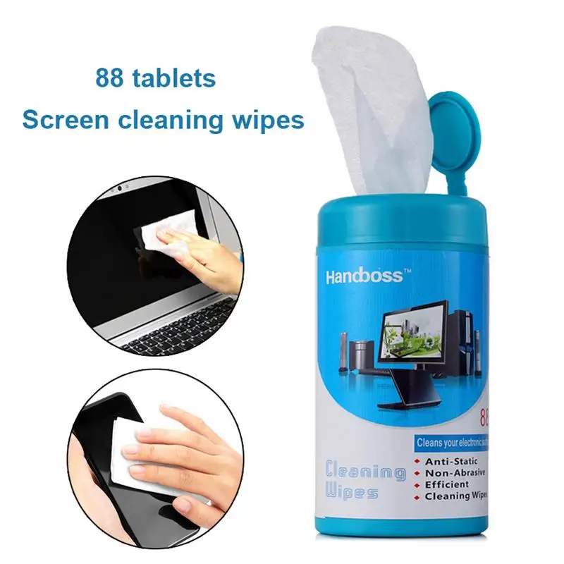 

New Arrival Cleaning Wipes for LCD Screen Film Cell Phone Liquid Crystal Screen Disinfection Wet Tissue 88 Pieces Of a Barrels