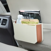 1pc Foldable Car Trash Holder Hanging Trash Bin Seat Back Organizer Storage Box Car Styling Garbage Can Auto-Styling