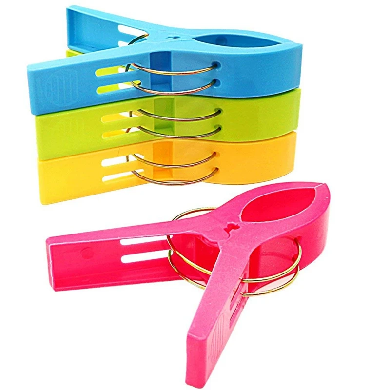 

16-piece beach towel clip chair clip towel rack giant size on the pool chair, plastic clothespin clip clip, stylish bright col