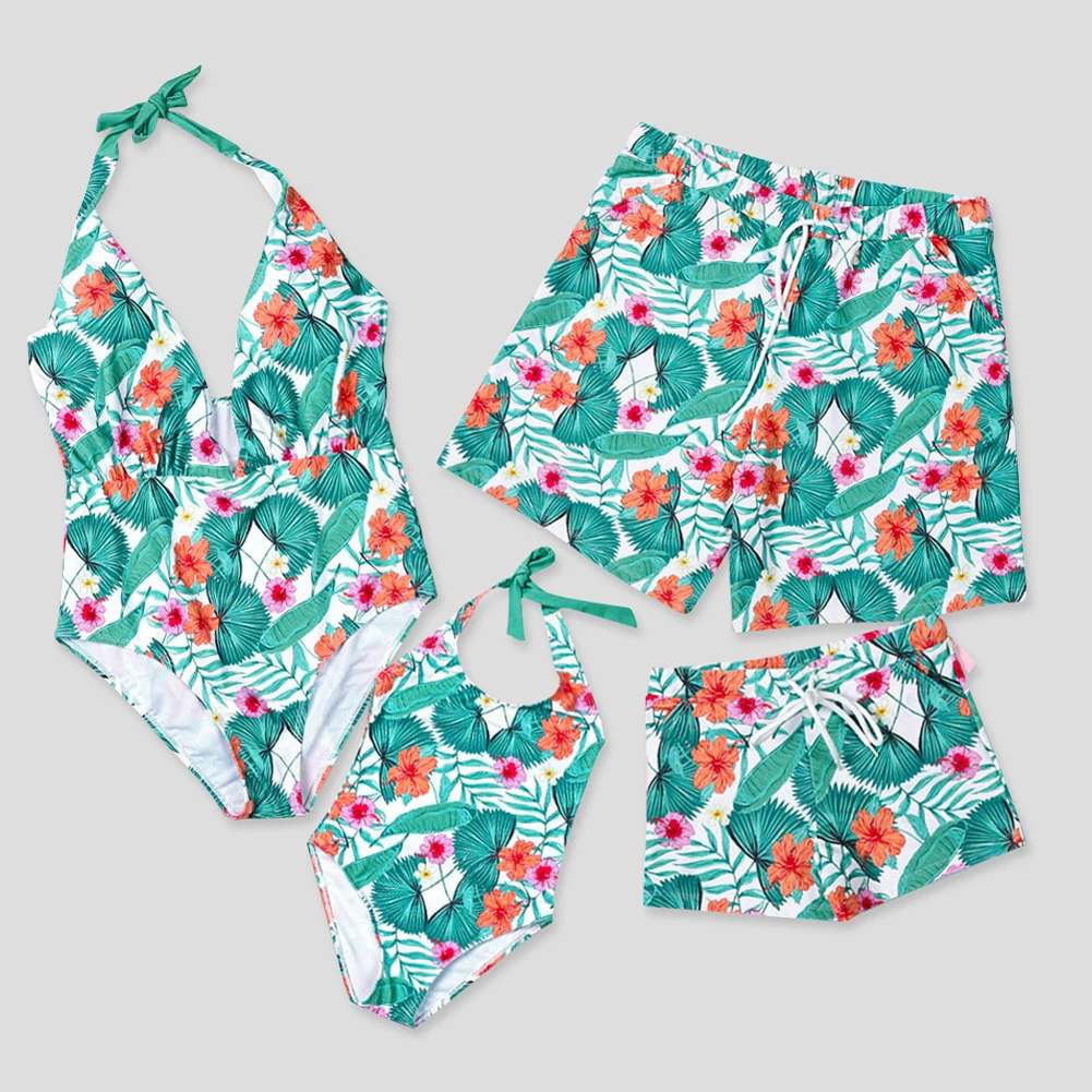

Family Matching Women Men Kids Sexy Bikini Floral Swimsuit Swimwear Bathing Suit