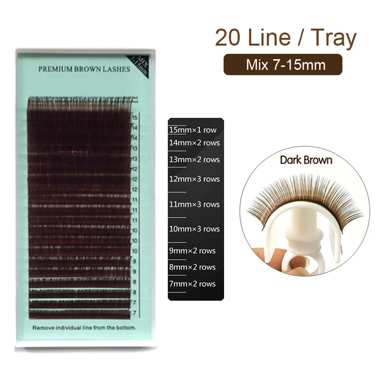 

ICYCHEER mix 7~15mm,brown eyelash extension lashes brown eyelashes.Faux Mink False Eyelashes light brown color maquiagem cilios