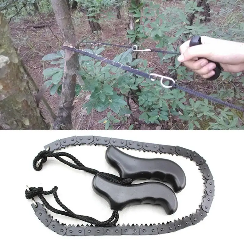 

480mm(18.9'') Heavy duty Manganese Survival Wire Saw Camp Hike Outdoor Cut Cutter Fretsaw Bushcraft Wood Forest Hunt Fish Tool