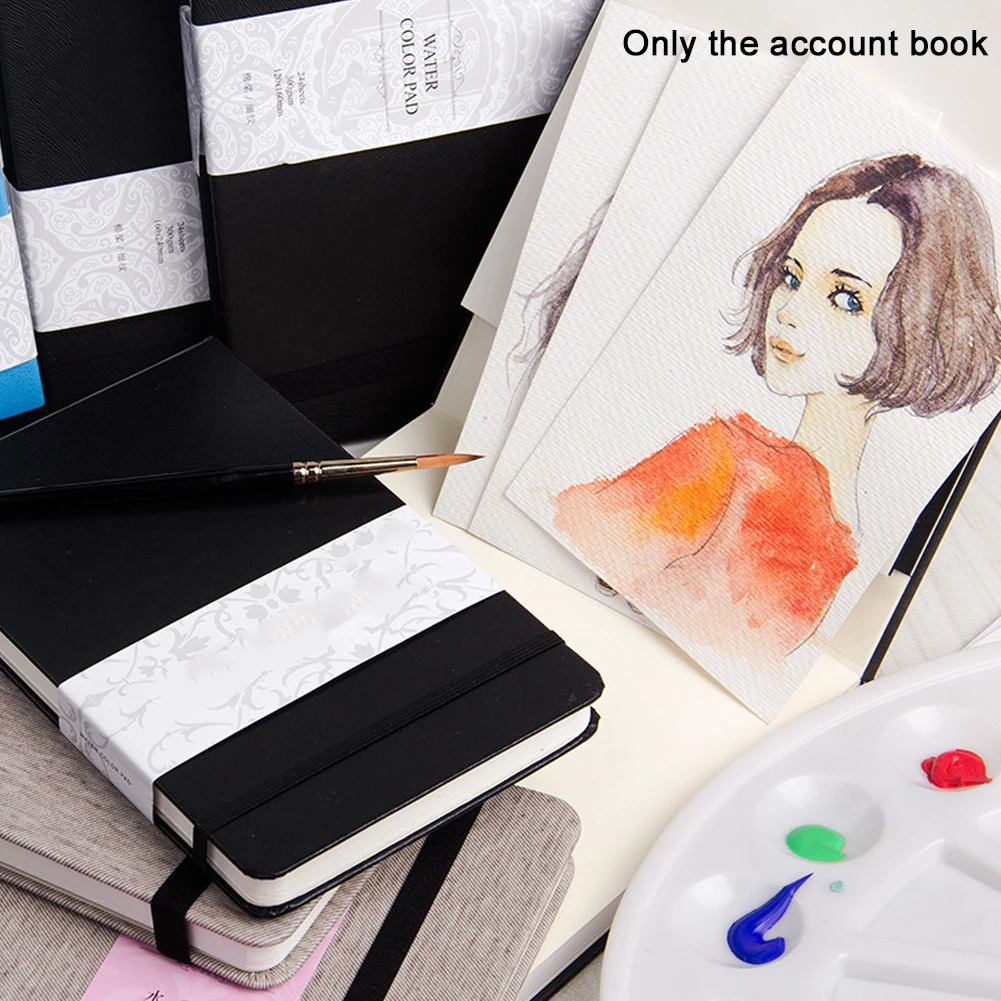 

24 Sheets Student Hand Painted Art Supplies Water Soluble Book Professional Watercolor Paper Office School Sketch Portable #1217