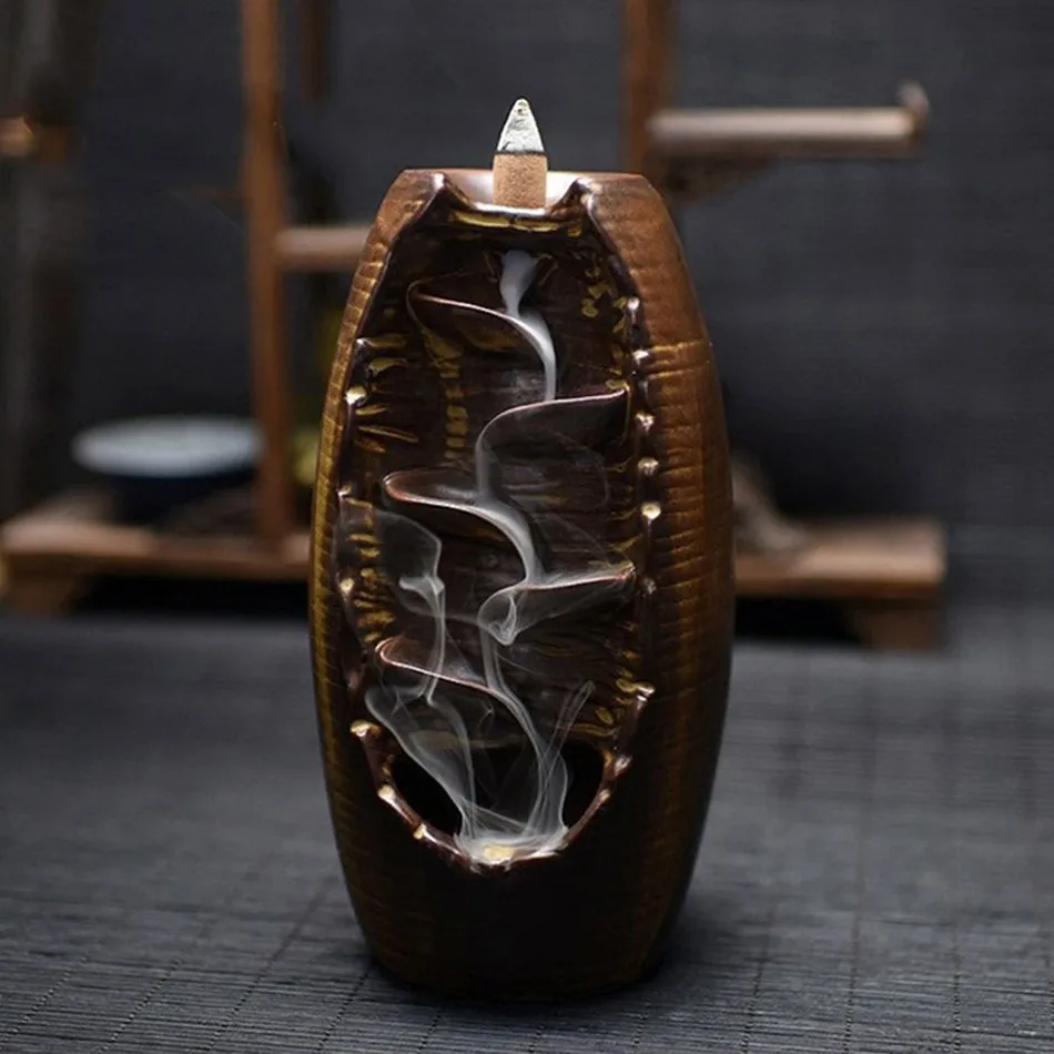 Premium Mountain River Handicraft Incense Holder Ceramic Backflow