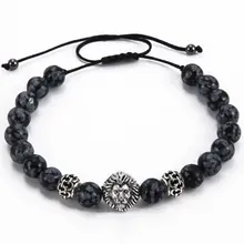 Натуральный Снежный камень Бусины древнее золото большой Meatball плетение браслет с кисточками