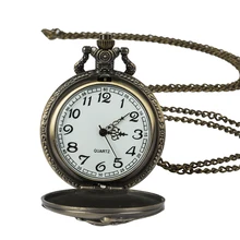 Steampunk Vintage Antique Retro Bronze Train Front Locomotive Engine Railway Quartz Pocket Watch Chain Men Women steam train vintage pocket watch