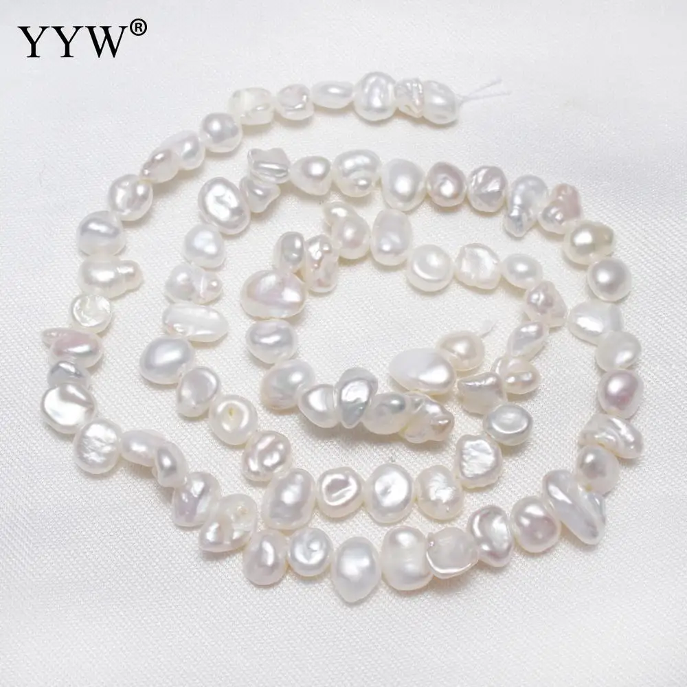 

Baroque White 5-9mm natural Pearls Beads women fit necklace bracelet beads for jewelry making Freshwater Pearl Beads