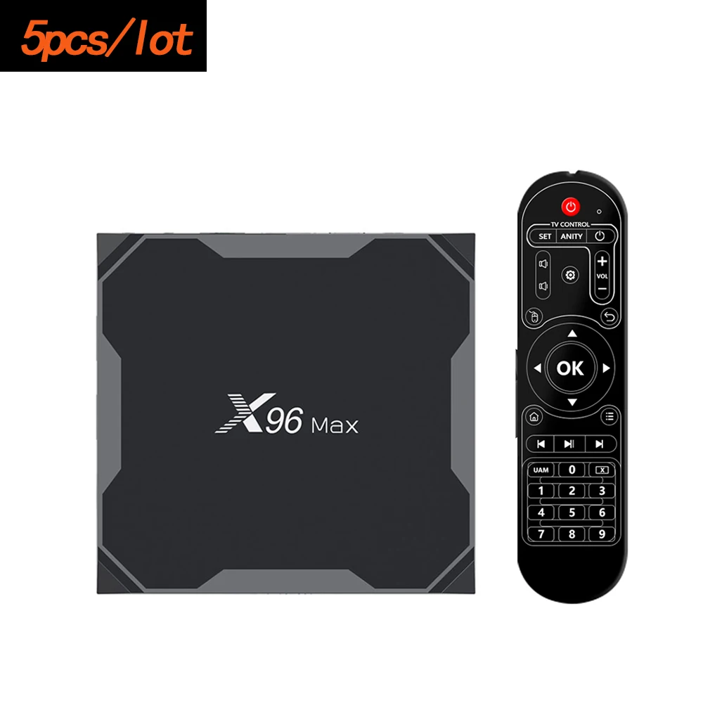 

5PCS Lot X96 Max Smart TV Box S905X2 Quad Core Android 8.1 DDR4 4G 32G 64G BT 4.0 2.4G/5G Wifi 4K HD Set-Top Box X96max 2G 16G