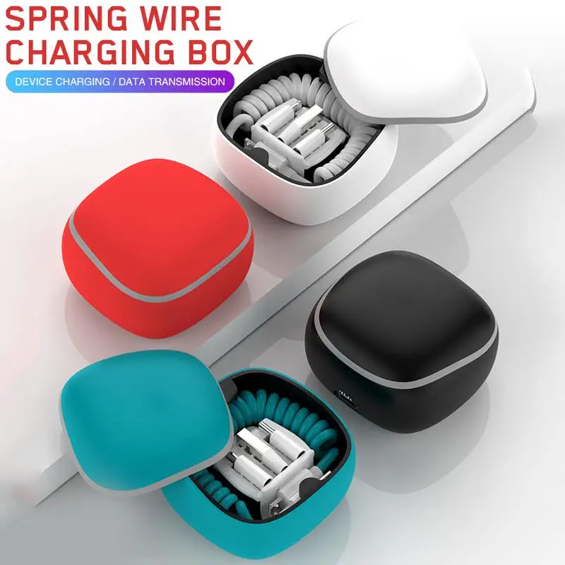 2700mah 3 in 1 Portable Charging Spring Cable Data
