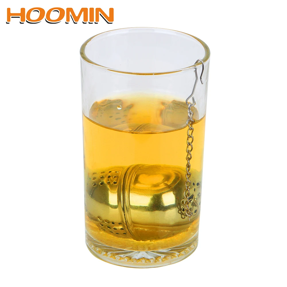

HOOMIN Hangable For Loose Tea Leaf Spice Mesh Filter Strainer Home Kitchen Accessories Stainless Steel Ball Shape Tea Infuser