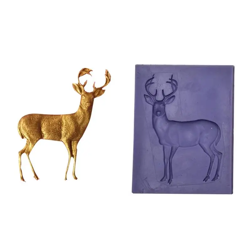 

Christmas Deer Clay Mold Decorative Biscuit Shaped Food Grade Silicone Cake Mold Cake Tool Clay Ceramic Aromatherapy Candle Mold