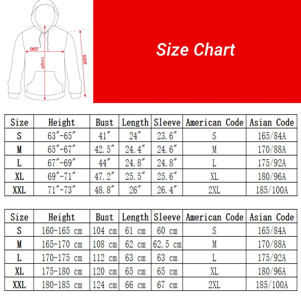 Shawn Mendes Hoodie Size Chart