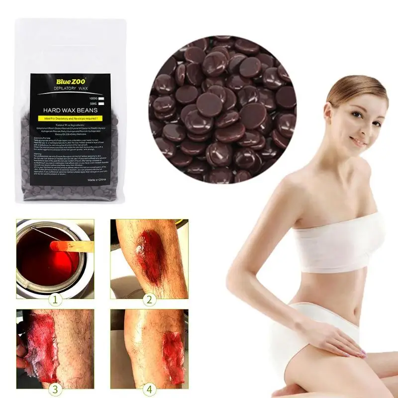 500/1000g Hard Wax Beans Painless Depilatory Wax Waxing Pellet Body Hair Removal Warmer Wax Heater Pot Hair Remover
