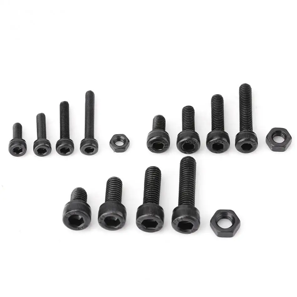 

240Pcs M3/M4/M5 Carbon Steel Hex Socket Head Cap Screws and Nuts Assrotment Kit New Arrival