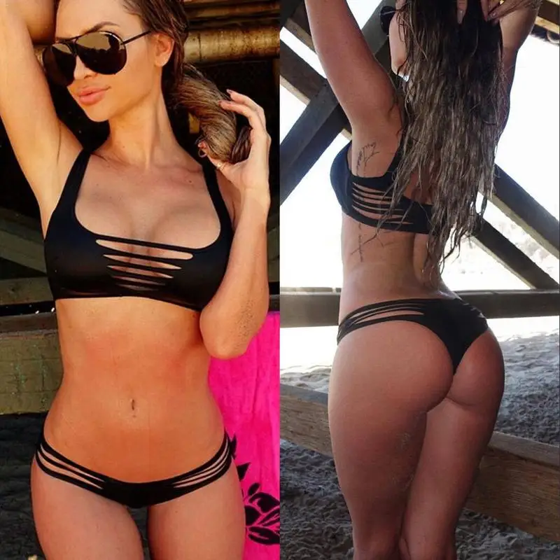 

2019 New Sexy Swimwear Women Summer Beachwear Bikini Set Female Swimsuit Bathing Suit Ruffle Monokini Swim Wear Solid Color