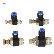 2 шт. трубка регулятор скорости потока воздуха Труба Пневматический фитинг регулятор Клапан регулирующий водопроводный вентиль