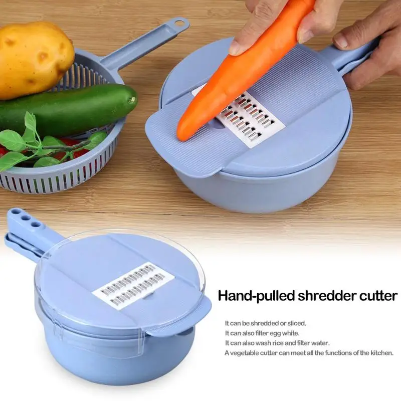 

10pcs/Set Multi-function Vegetable Fruit Slicer Cutter Creative Round Hand Manual Potato Carrot Grater Chopper Filter Water Tool