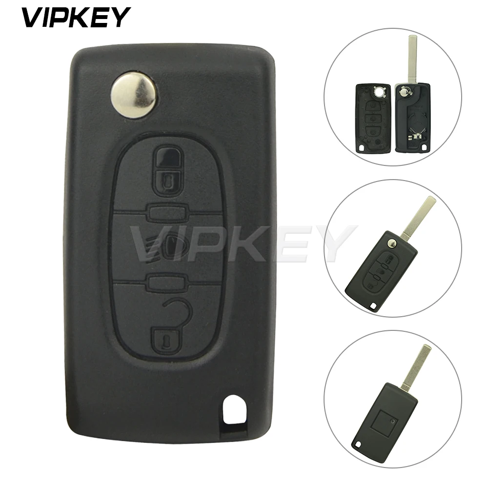 Remotekey CE0523 FSK ASK модель чехол для дистанционного ключа от машины для Citroen C2 C3 C4 C5 C6 C8 3 кнопки флип ключ крышка оболочка Fob VA2 лезвие