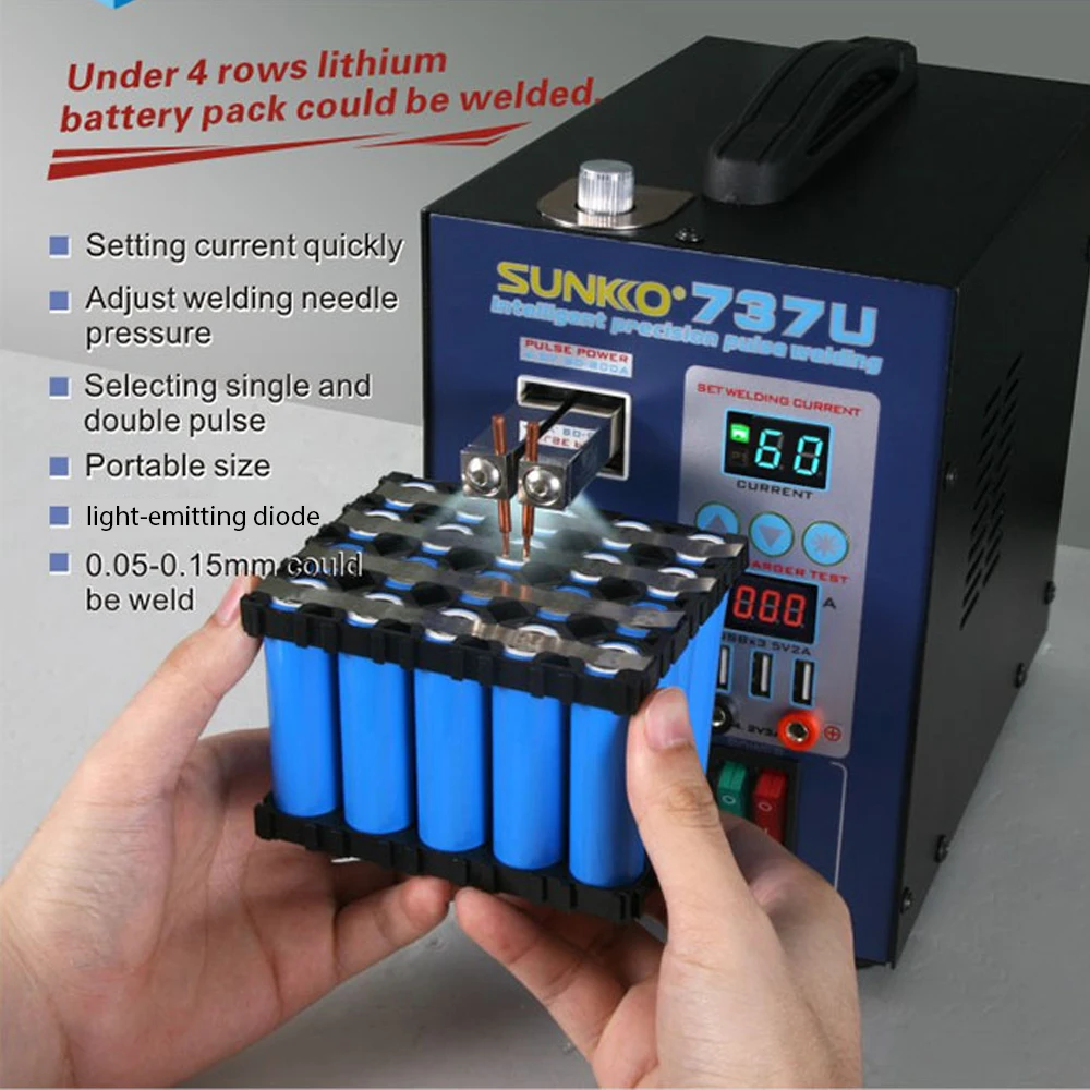 

Portable Mini Home Precision Pulse Spot Welding Machine 737U Battery Spot welder LED light Spot Welding