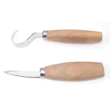 2 шт. гравировки вырезка ножи искусств DIY нержавеющая сталь деревянной ручкой инструменты Craft глина прямой изгиб резак безопасный