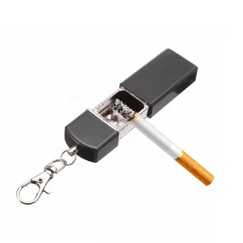 

Metal Keyring Storage Box Ash Organizer Smoking Accessories Mini Portable Pocket Cigarette Ashtray Ash Holder Key Chain