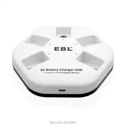 EBL 9 В iQuick USB зарядное устройство для 9 в 6F22 литий-ионные аккумуляторы, 5 Bay Smart charger Individual