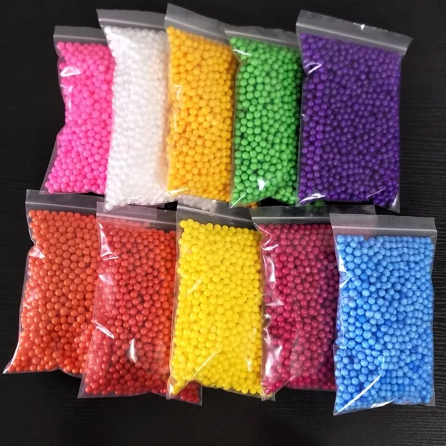 7-9mm 13g Bleeding colors DIY Snow Mud Particles Accessories Slime Balls Small Tiny Foam Beads For Floam Filler For DIY Supplies 6